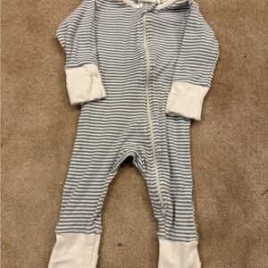 Unbranded Blue & White Striped Baby One-Piece Zip Sleeper